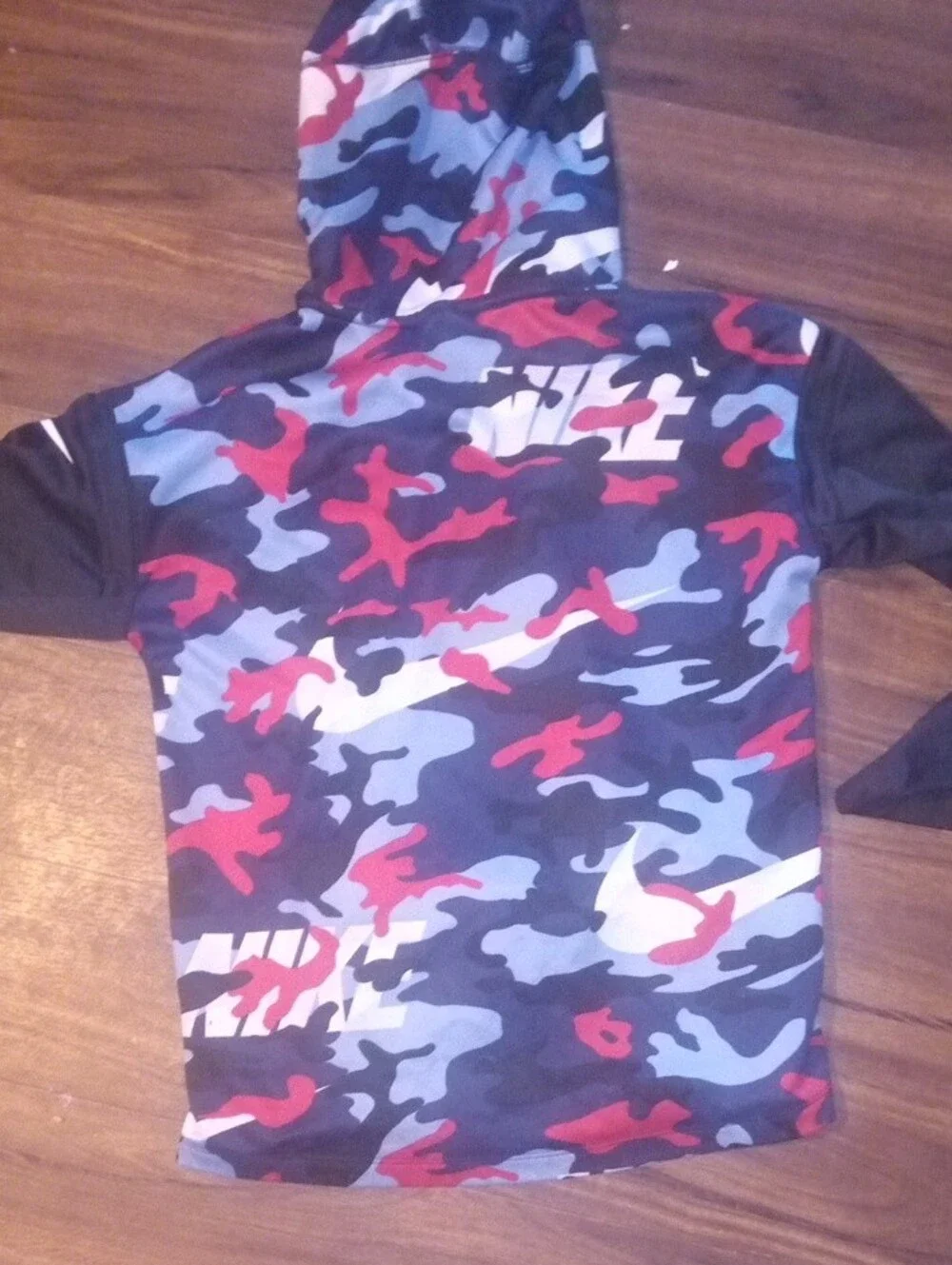 Nike Kids' Red & Blue Camo Hooded Jacket